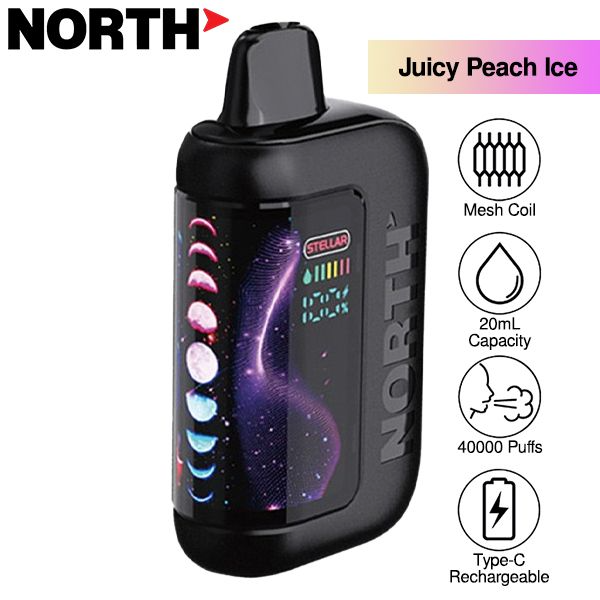 Best Deal North Stellar 40k Puffs Disposable Vape 20mL - Juicy Peach Ice