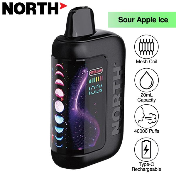 Best Deal North Stellar 40k Puffs Disposable Vape 20mL - Sour Apple Ice