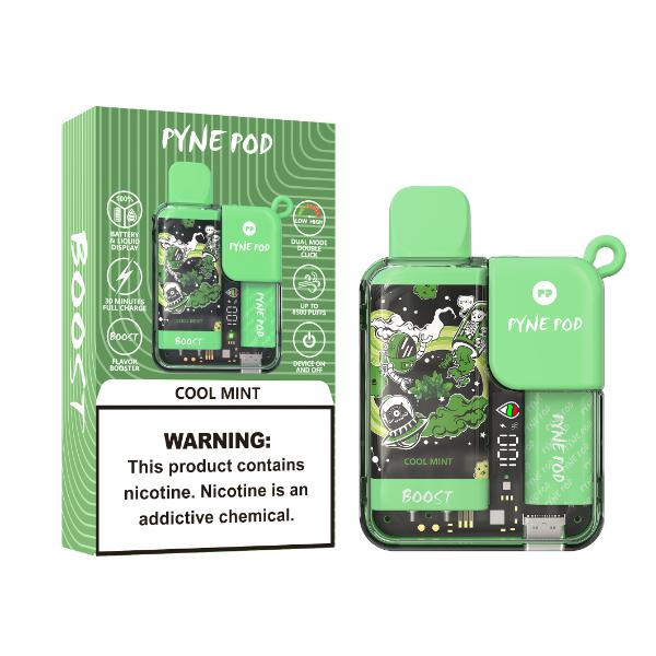 Pyne Pod 8500 Puffs Rechargeable Disposable Vape 10mL Best Flavor Cool Mint