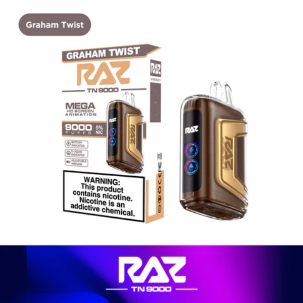 Best Deal RAZ TN9000 9000 Puffs 12mL Disposable Vape  Graham Twist