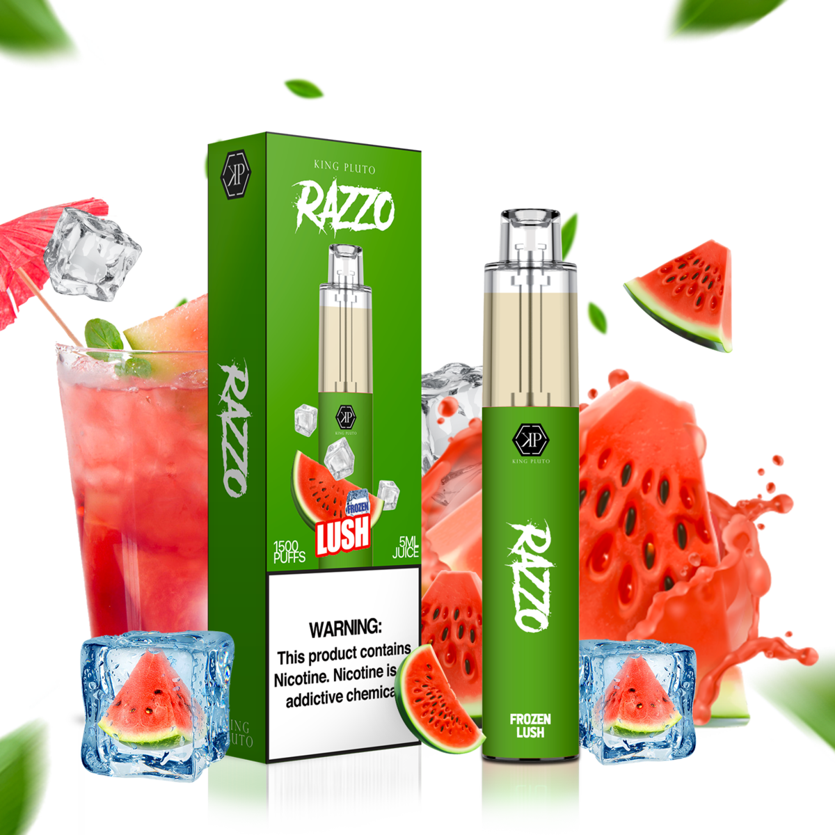 King Pluto Razzo Disposable Vape 5mL Best Flavor Frozen Lush