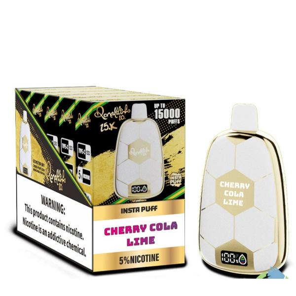 Best Deal Ronaldinho 10 15000 Puffs Disposable-Single Disposable Vape 18mL Best Flavor Cherry Cola Lime