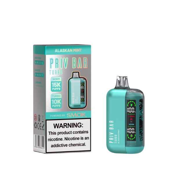 Best Deal SMOK Priv Bar Turbo 15000 Puffs Disposable Vape 16mL - Alaskan Mint