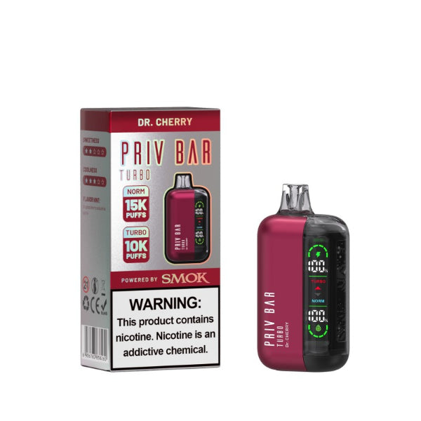 Best Deal SMOK Priv Bar Turbo 15000 Puffs Disposable Vape 16mL - Dr. Cherry