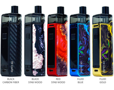 SMOK RPM 80 Kit Internal Battery Best Colors Black Carbon Fiber Black Stab Wood Red Stab Wood Fluid Blue Fluid Gold