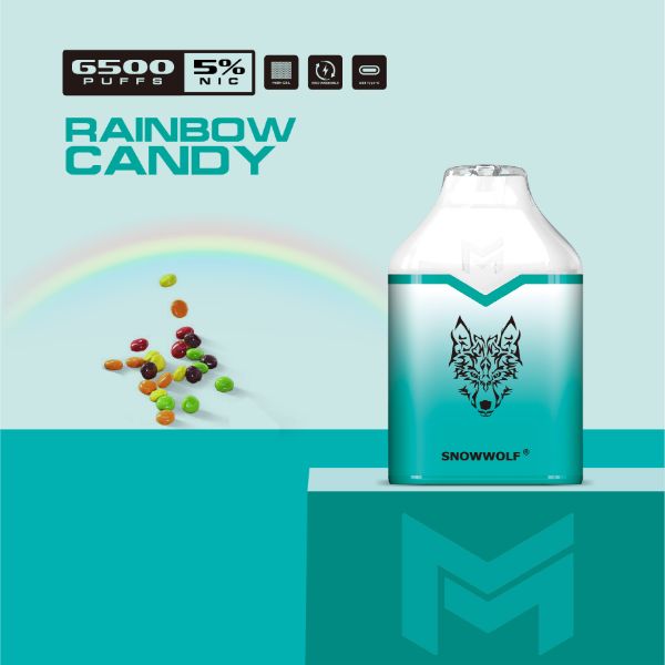 Snowwolf Mino 6500 Puffs Single Disposable Vape 16mL Best Flavor Rainbow Candy