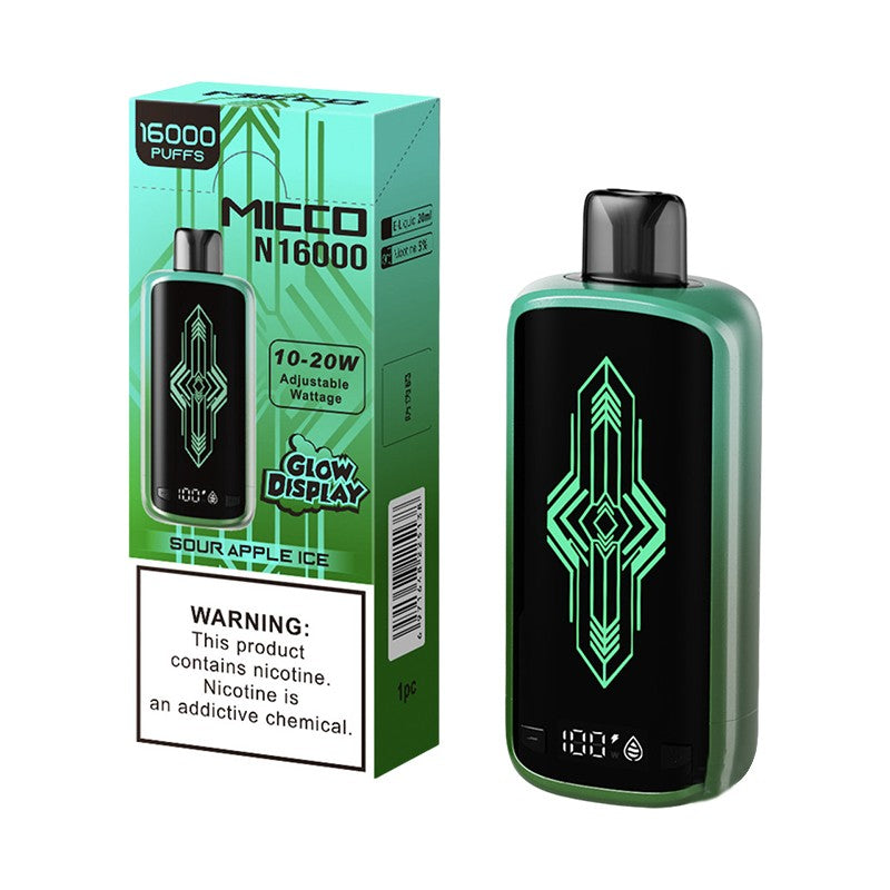 MICCO N16000 Disposable Vape 20mL Best Flavor Sour Apple Ice