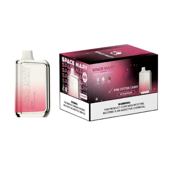 Best Deal Space Mary SM8000 Puffs Recharge Vape 18mL Pink Cotton Candy