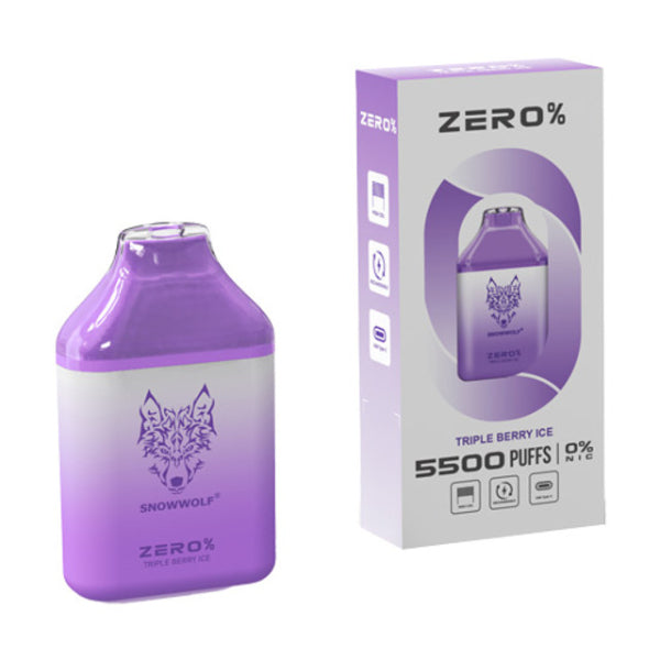 Snowwolf Zero 5500 Puffs 10 Pack Disposable Vape 14mL Best Flavor Triple Berry Ice