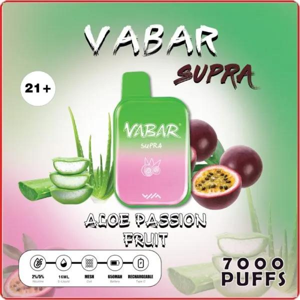 Aloe Passionfruit Vabar Supra 7000 Puffs Disposable 10-Pack Bulk Price!