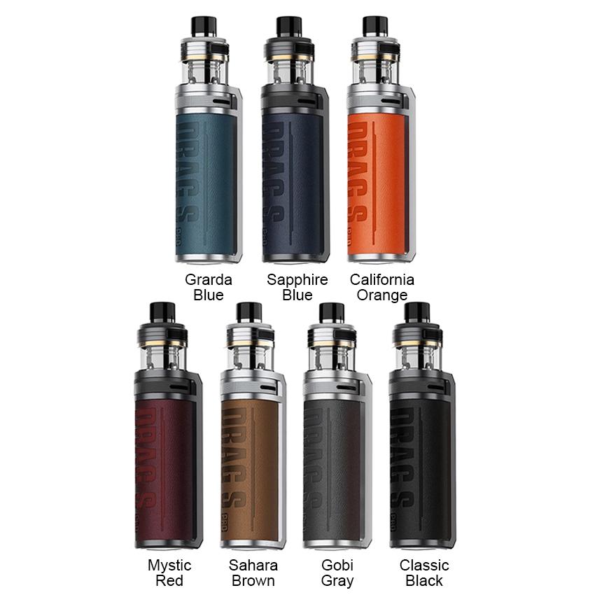 VooPoo Drag S Pro 80w 5.5mL Vape Kit Best Colors Grarda Blue Sapphire Blue California Orange Mystic Red Sahara Brown Gobi Gray Classic Black