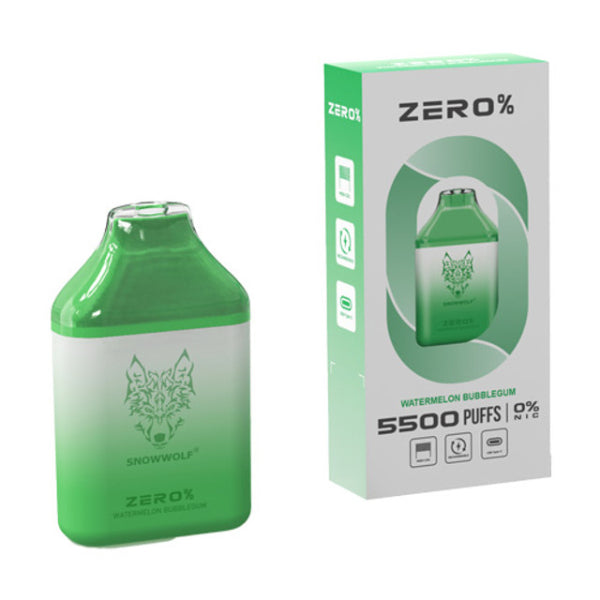 Snowwolf Zero 5500 Puffs 10 Pack Disposable Vape 14mL Best Flavor Watermelon Bubblegum