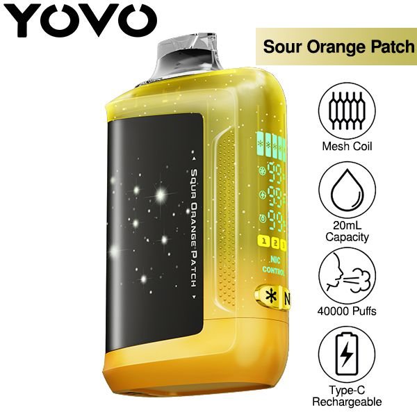 Best Deal Yovo Starwalk 40,000 Puffs Disposable Vape 20mL 5 Pack - Sour Orange Patch