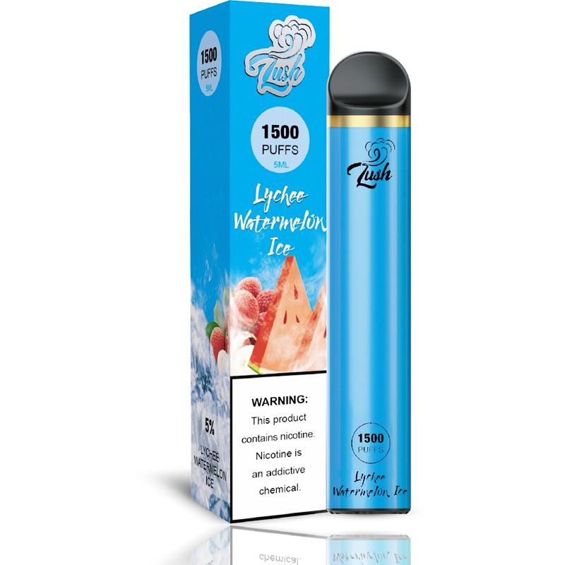 Lush 1500 Puffs Single Disposable Vape 6mL Best Flavor Lychee Watermelon Ice